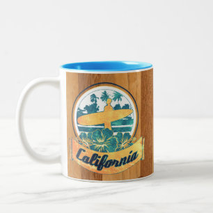 Tasse 2 Couleurs Planche de surf de la Californie