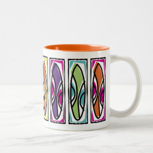Tasse 2 Couleurs Planche de surf savoureuse de vagues