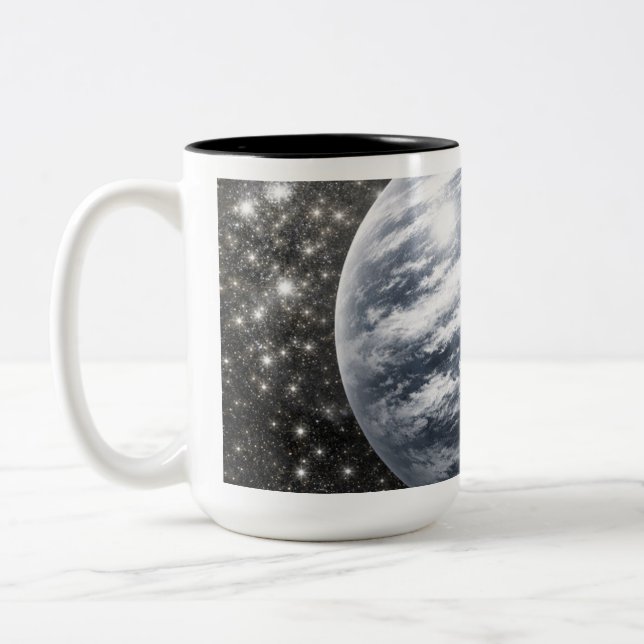 Tasse 2 Couleurs Planète d'argent dans l'espace (Gauche)