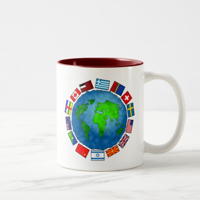 Tasse 2 Couleurs Planète de drapeau (Droit)