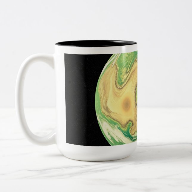 Tasse 2 Couleurs Planète verte et brun doré (Gauche)