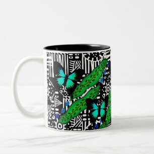 Tasse 2 Couleurs Plante de crotales et papillons