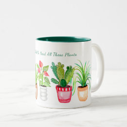 Tasse 2 Couleurs Plante Maman Aquarelle Poted Houseplants Drôle