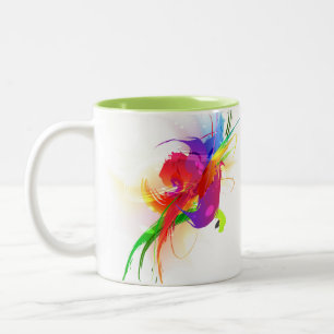 Tasse 2 Couleurs Plaques de peinture Abstraites Rainbow Lorikeet