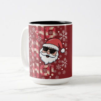 Tasse 2 Couleurs Plateau de service de Noël Cool Retro Santa