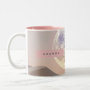 Tasse 2 Couleurs Pleine Lune de Rêve Personnalisée au-Dessus du Dés