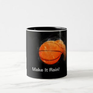 Tasse 2 Couleurs Pluie de basket-ball personnalisable