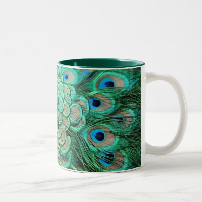 TASSE 2 COULEURS PLUMES DE PAON (Droit)