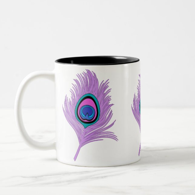Tasse 2 Couleurs Plumes de paon orchidée (Gauche)