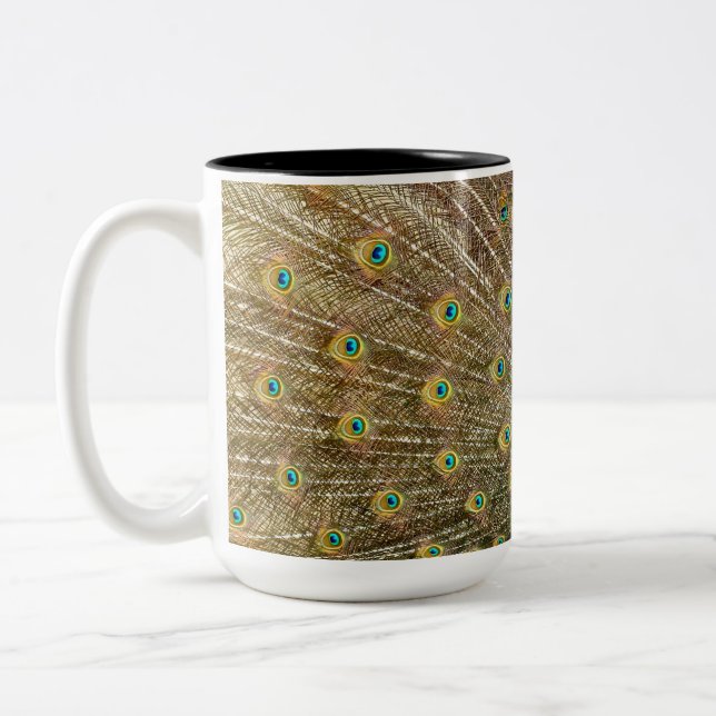 Tasse 2 Couleurs Plumes de queue de paon (Gauche)
