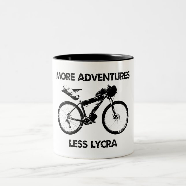 Tasse 2 Couleurs Plus d'Aventures Moins Lycra Bikepacking (Centre)