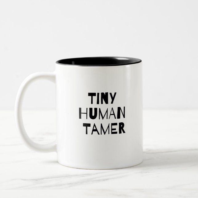 Tasse 2 Couleurs Plus docile humain minuscule (Gauche)