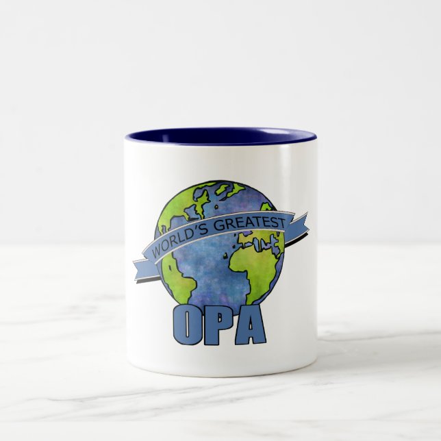 Tasse 2 Couleurs Plus grand Opa du monde (Centre)