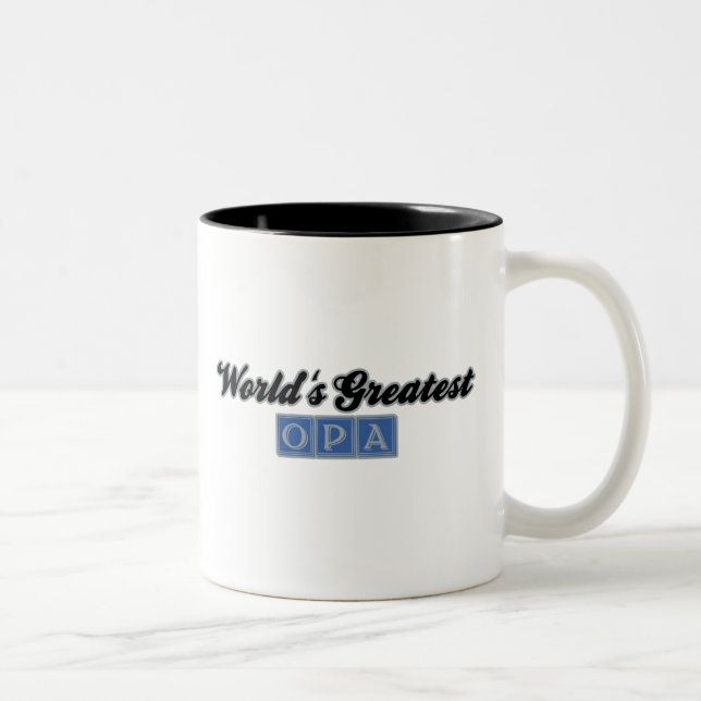 Tasse 2 Couleurs Plus grand Opa du monde (bleu) (Droit)