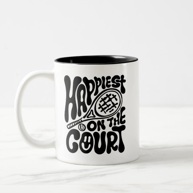 Tasse 2 Couleurs Plus heureux sur le court (Gauche)