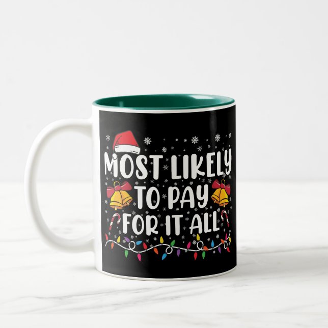 Tasse 2 Couleurs Plus susceptible de payer pour tout drôle Noël (Gauche)