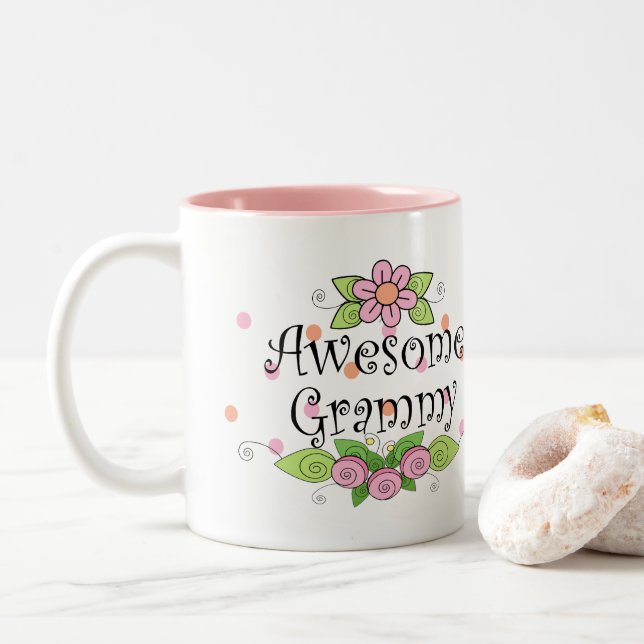 Tasse 2 Couleurs Plutôt génial Grammy (Avec donut)