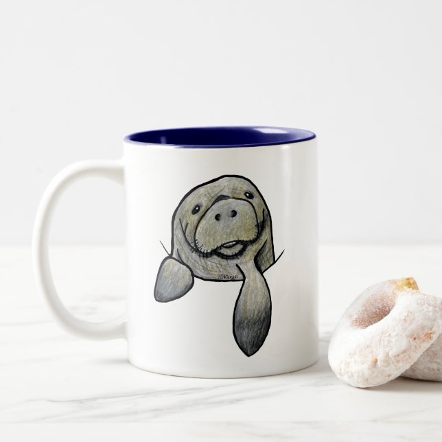 Tasse 2 Couleurs Pocket Manatee KiniArt (Avec donut)
