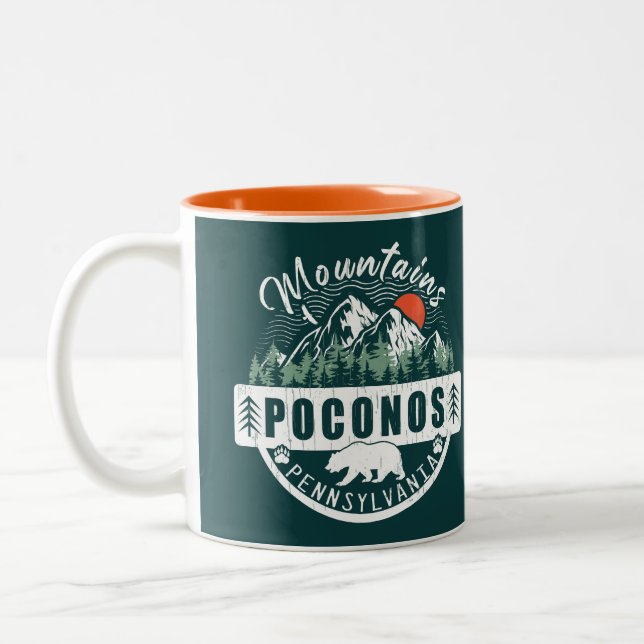 Tasse 2 Couleurs Pocono Mountains Pennsylvanie - Souvenirs rétro (Gauche)