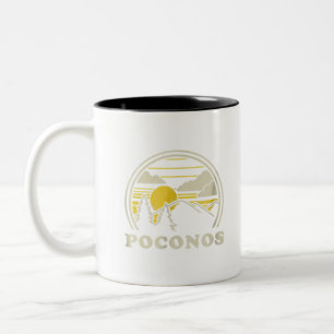 Tasse 2 Couleurs Poconos Pennsylvania PA T Chemise Vintage Randonn