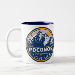 Tasse 2 Couleurs Poconos Pennsylvania Retro Mountains Souvenirs