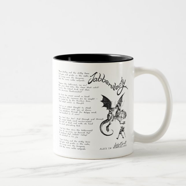 Tasse 2 Couleurs Poème de Jabberwocky (Droit)