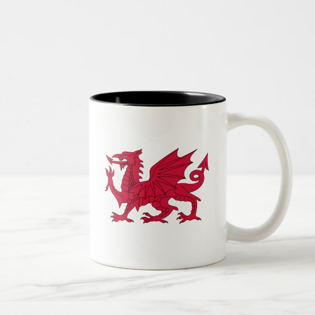 Tasse 2 Couleurs Poème né de Gallois avec le dragon (Droit)