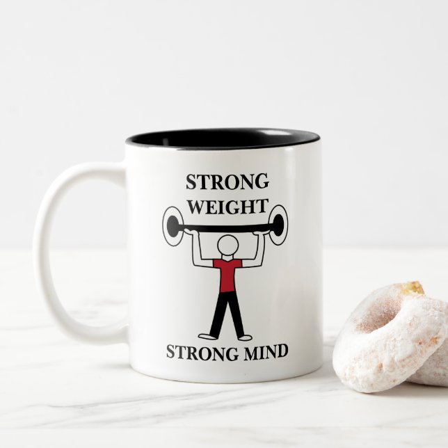 Tasse 2 Couleurs Poids Poids Poids-lifter Bodybuilder (Avec donut)