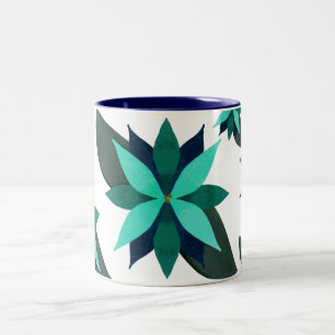 Tasse 2 Couleurs Poinsettia bleue Deux tongues