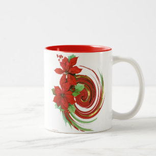 Tasse 2 Couleurs Poinsettia Swirl