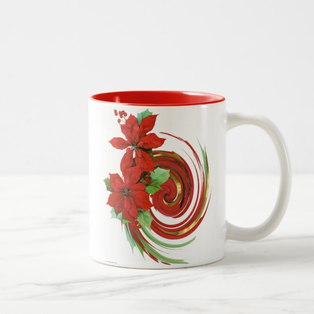 Tasse 2 Couleurs Poinsettia Swirl (Droit)
