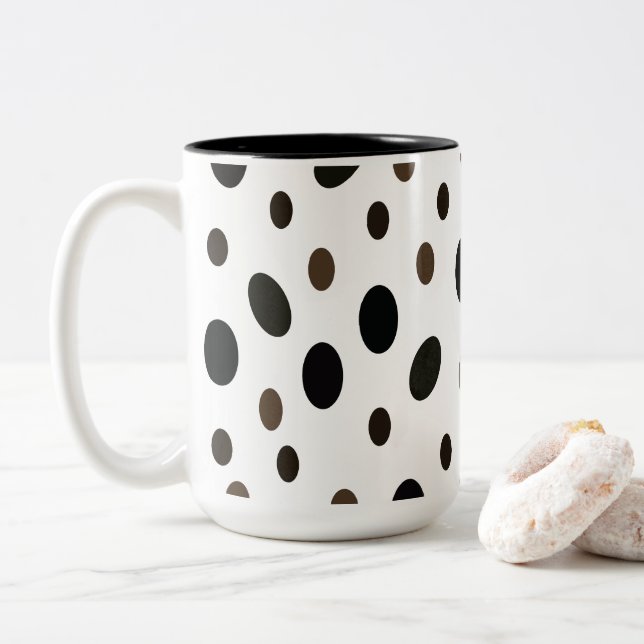 Tasse 2 Couleurs Point Polka Brown noir (Avec donut)