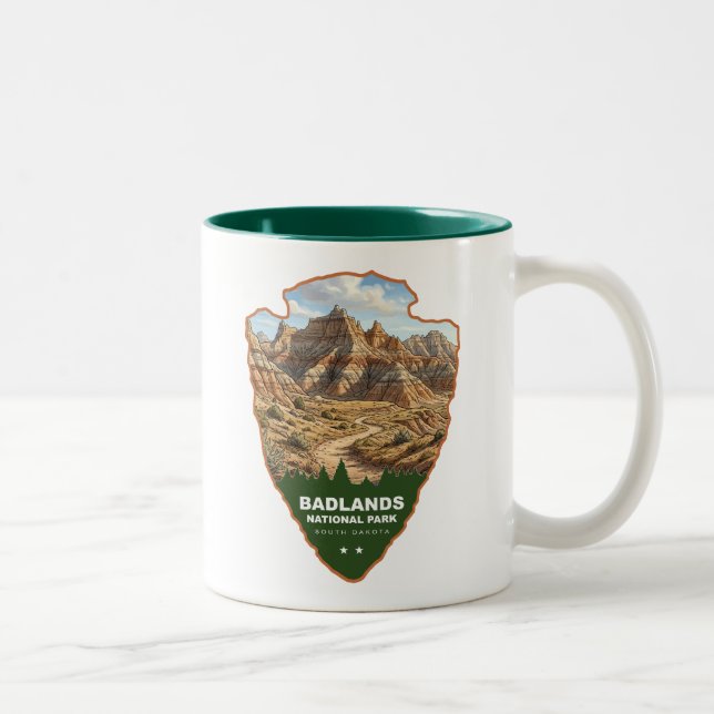 Tasse 2 Couleurs Pointe de flèche du parc national de Badlands (Droit)