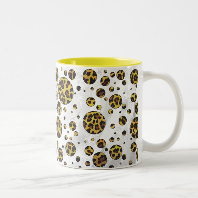 Tasse 2 Couleurs Pointe Leopard Brown et Jaune (Droit)