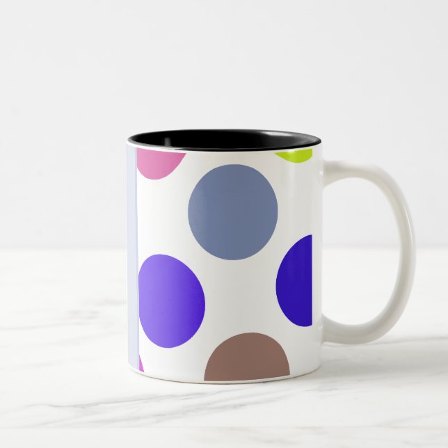 Tasse 2 Couleurs Points Bleus Et Brown (Droit)