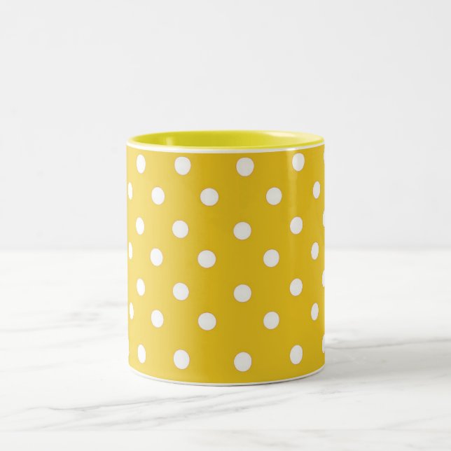TASSE 2 COULEURS POINTS JAUNES ET BLANCS (Centre)