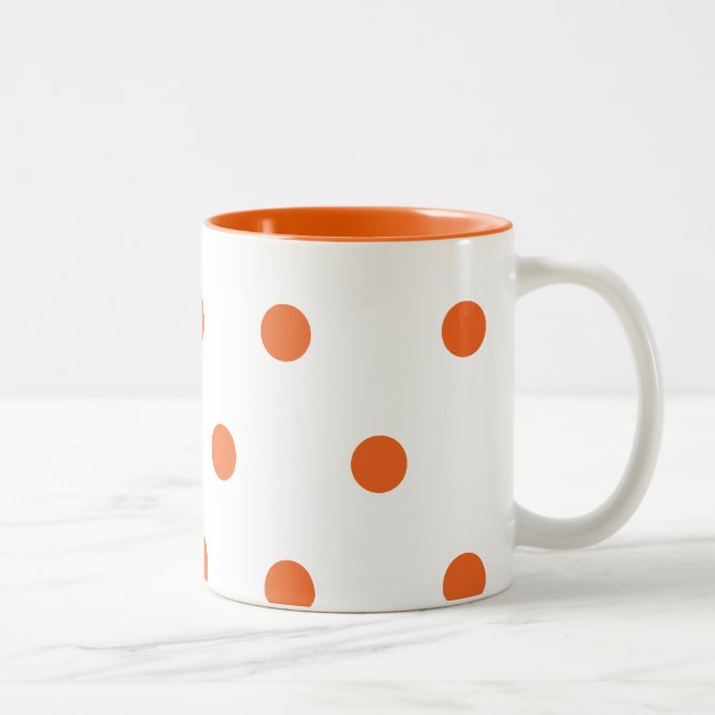 Tasse 2 Couleurs Points oranges (Droit)