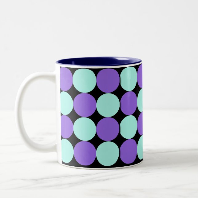 Tasse 2 Couleurs Pois Aqua & Blue (Gauche)