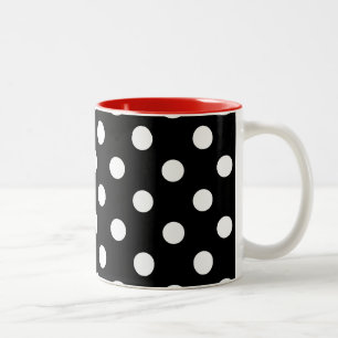 Tasse 2 Couleurs Pois blanc rouge noir moderne