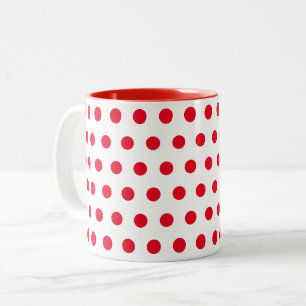 Tasse 2 Couleurs Pois blancs rouges