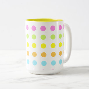Tasse 2 Couleurs Pois colorés en couleurs pastel
