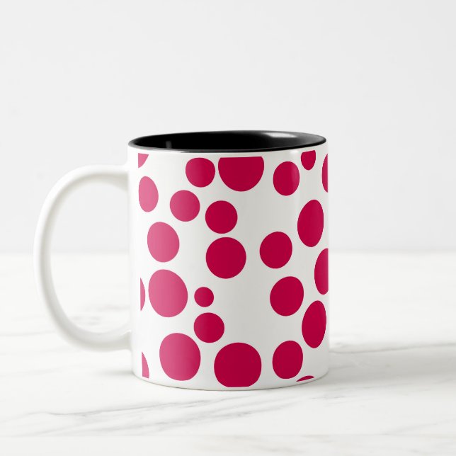 Tasse 2 Couleurs pois rouges sur un arrière - plan blanc (Gauche)