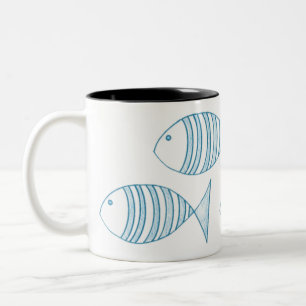 Tasse 2 Couleurs Poisson bleu marine