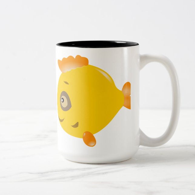 Tasse 2 Couleurs Poisson jaune (Droit)