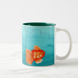TASSE 2 COULEURS POISSON ROUGE UNE NATATION, POISSON ROUGE UNE
