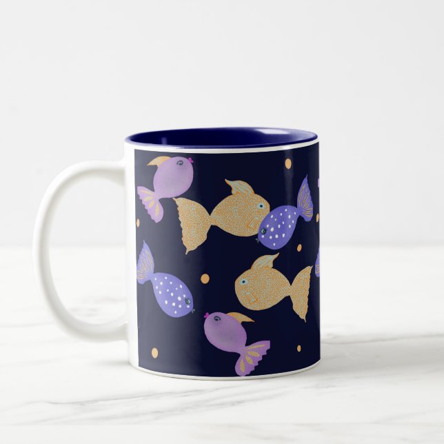 Tasse 2 Couleurs Poissons conviviaux (Gauche)