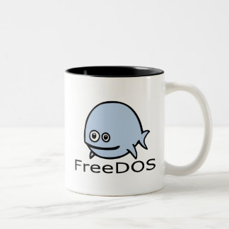 Tasse 2 Couleurs Poissons de FreeDos - bleu avec le nom