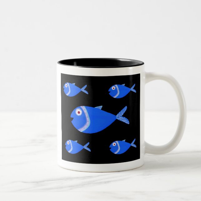 Tasse 2 Couleurs Poissons de friture (Droit)