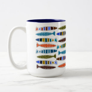 Tasse 2 Couleurs Poissons Motifs