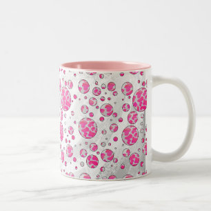 Tasse 2 Couleurs Poka Dot Vache rose et blanc